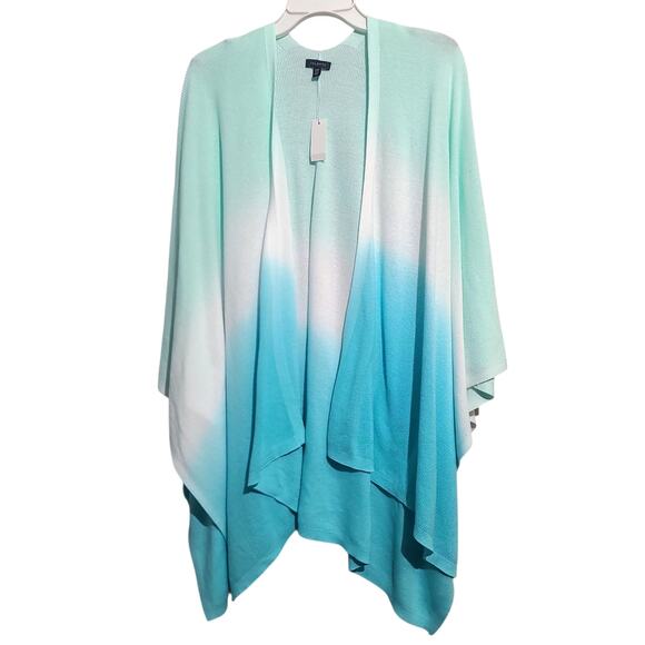 Talbots Blue Ombre Ruana Wrap One Size NWT - Picture 2 of 5
